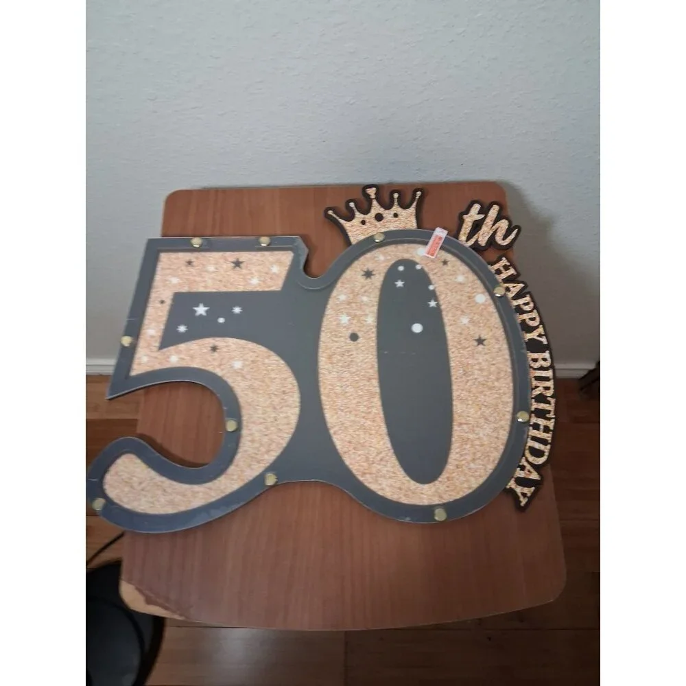 50th Birthday Gift Guest Book Party Supplies Gold Black